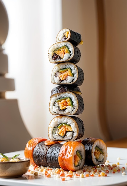 Tasty Sushi Dish Isolated On Fresh Sushi Lover Fast Food Sushi