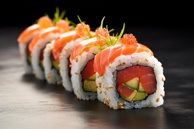 Tasty sushi isolated on white background