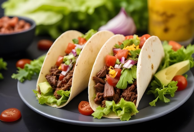 Tasty Taco Dish Isolated On Fresh Taco Mexican Food Lover Fast Food Taco