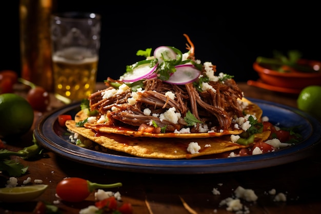 Tasty tostadas mexican food photography