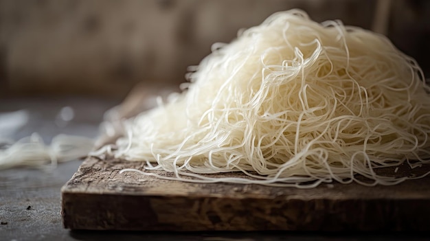 Photo tasty vermicelli isolated white generative ai