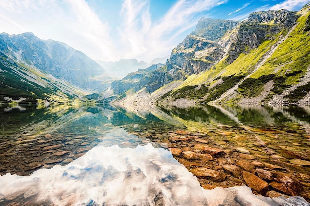 Tatra National Park in Poland Tatra mountains panorama Hiking in Gasienicowa valley Hala Gasienicowa to Czarny Staw Gasienicowy near Kasprowy Wierch