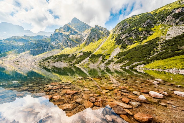 Tatra National Park in Poland Tatra mountains panorama Hiking in Gasienicowa valley Hala Gasienicowa to Czarny Staw Gasienicowy near Kasprowy Wierch