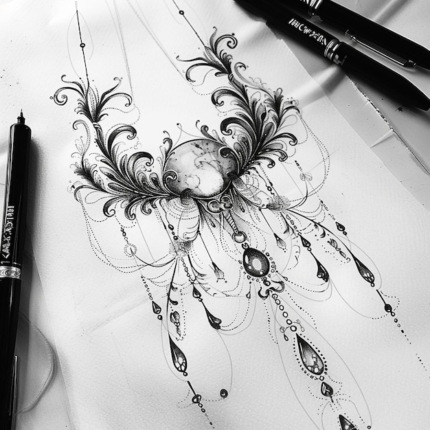 Tatto design wallpaper Illustration