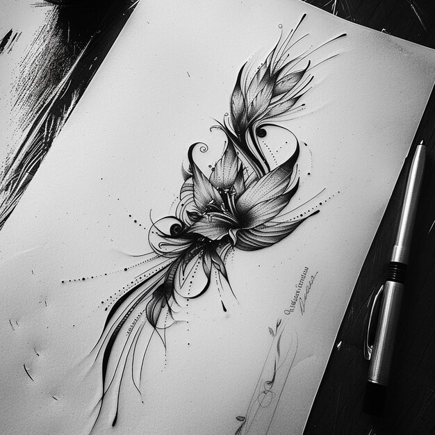 Tatto design wallpaper Illustration