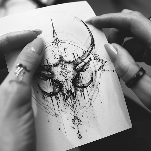 Photo tatto design wallpaper illustration