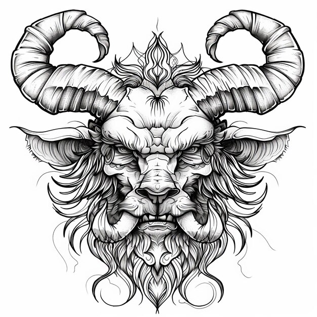 Tattoo Art Animal Head Coloring Page