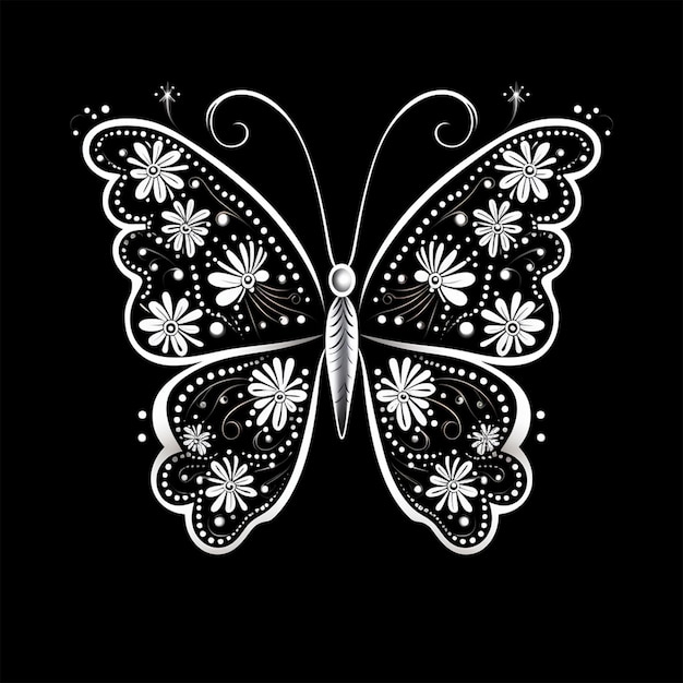 tattoo design with flowers butterfly digital illustration painting