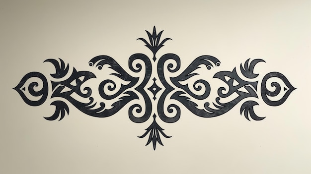 Tattoo design with maori geometric pattern texture line