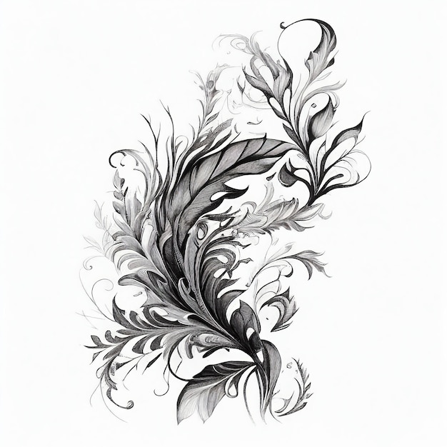 Tattoo pattern on white background Generative AI