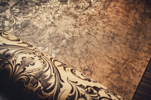 A tattoo on a table with a hand drawn pattern