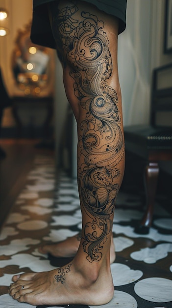 a tattoo of a womans arm and arm