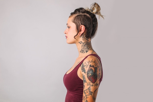 Tattooed girl profile