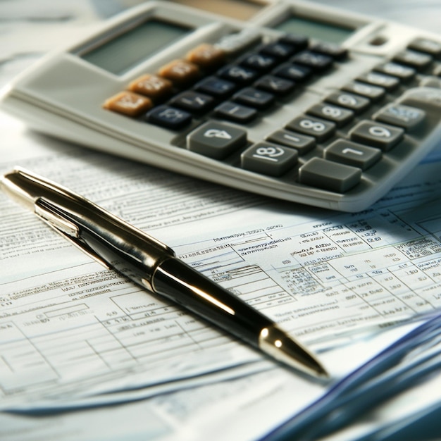 Tax planning with documents calculators and financial software