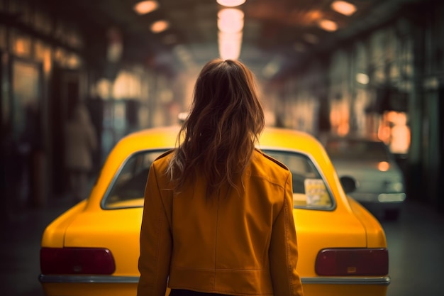 Taxi driver girl Generate Ai