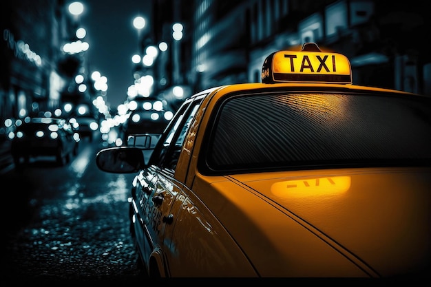 Taxi at night AI Generated