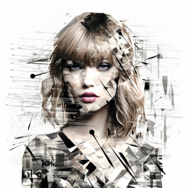 Photo taylor swift inspired monochrome abstract art vintage geometrical creative