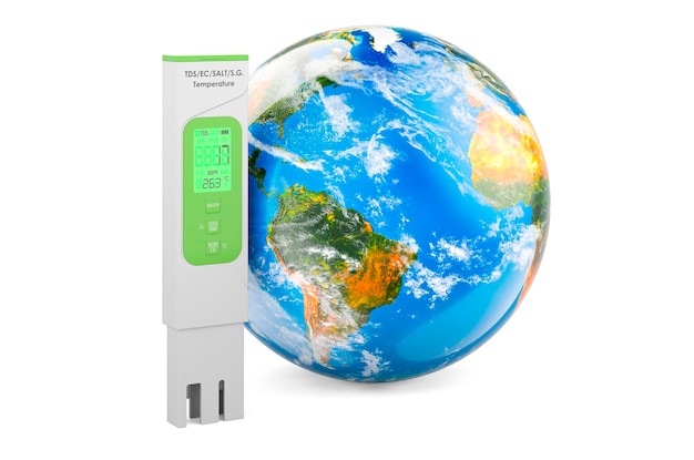 TDS meter with forbidden symbol 3D rendering