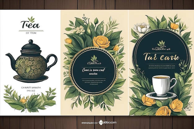 Photo tea card template for restaurant cafe bar