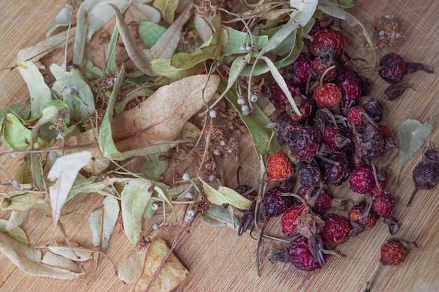 Tea collection of rosehip and herbs