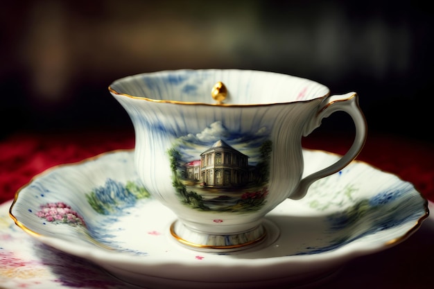 A Tea Cup Sitting On Top Of A Saucer