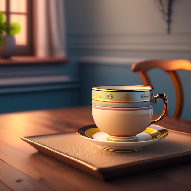 tea cup on a table