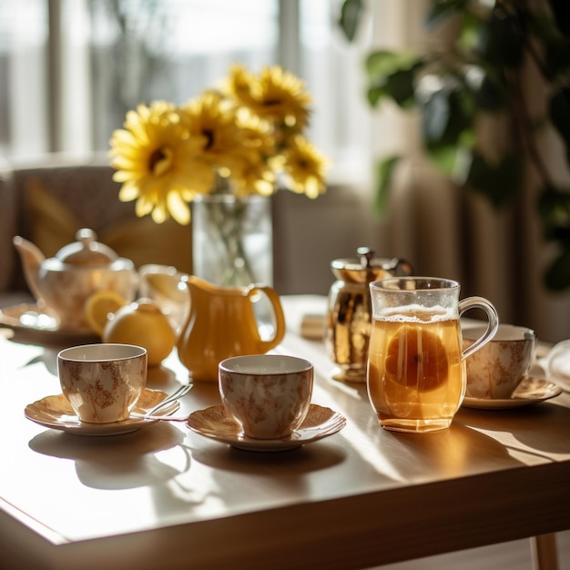 Tea Cup with biscuits