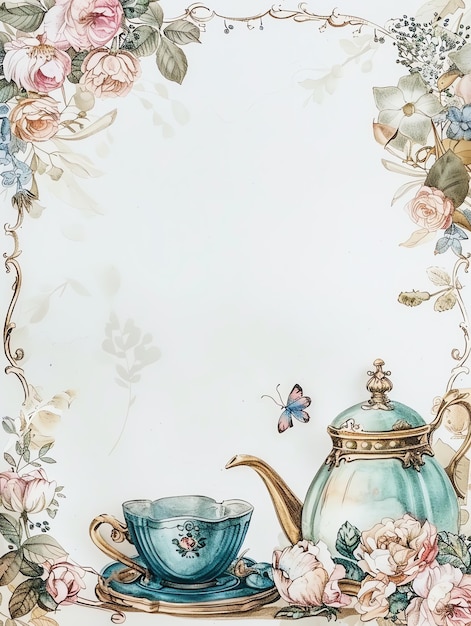 tea party theme illustration