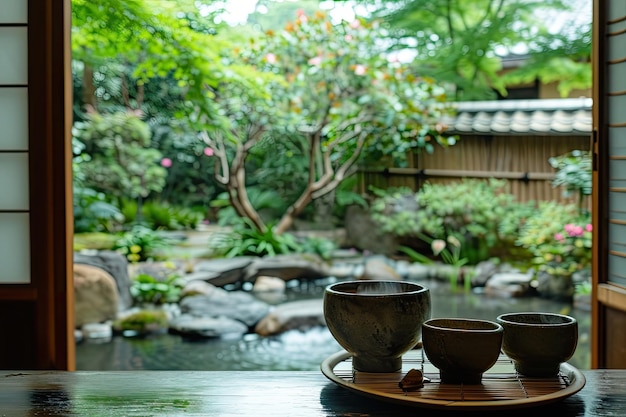 a tea pot and a tea cup on a table a tea pot and a tea cup on a table traditional tea ceremony in a tranquil garden