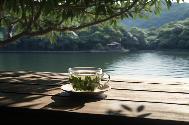 Photo tea and a serene scene yummy drink refreshment tea