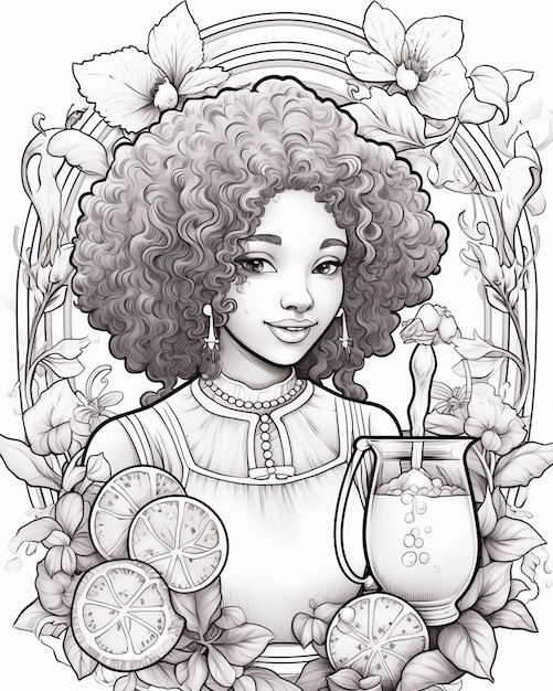 Photo tea service coloring pages lemon iced