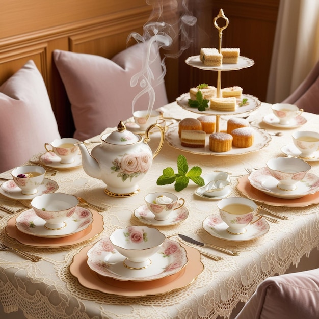 Tea Table Design Background