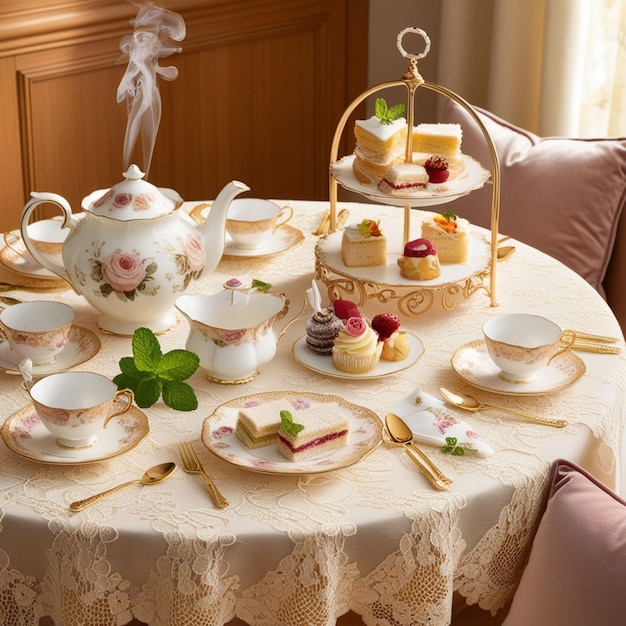 Tea Table Design Background