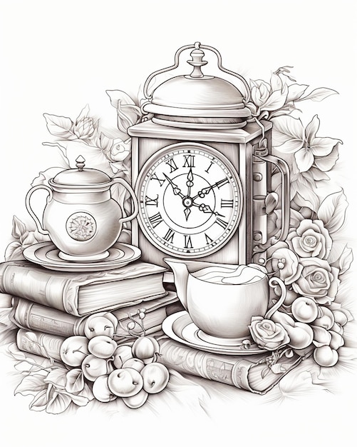 Photo tea time coloring pages sweeter images