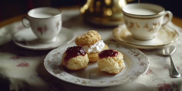 Tea Time with Scones and Jam