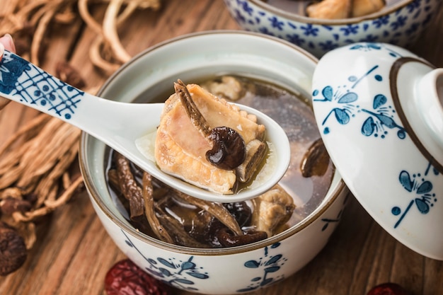 Tea tree mushroom ribs stew