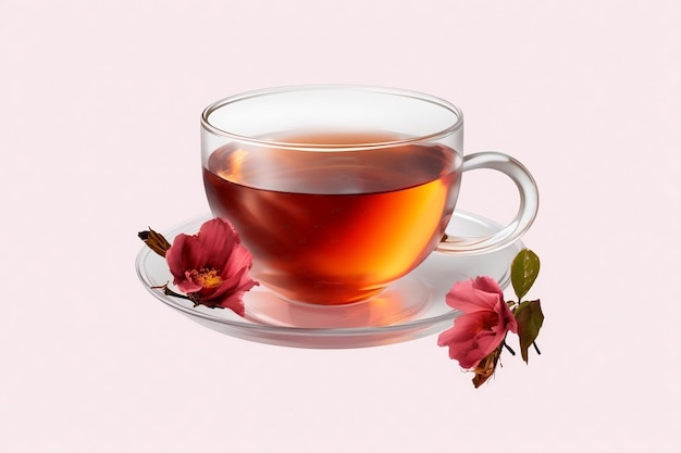 Tea on White Background Generative Ai