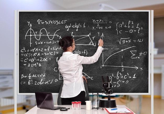 Teacher drawing formula