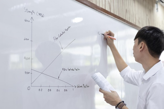 Teacher is teaching physics to students during the new school days after a long break