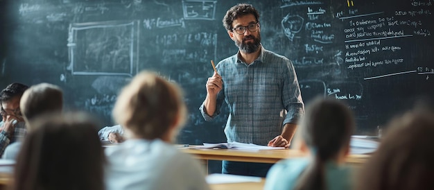 Photo teacher leading class