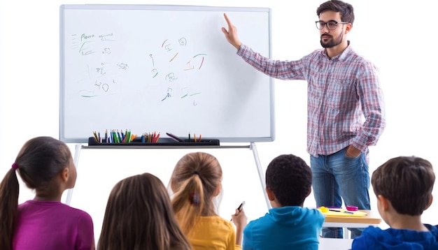 Teacher Standing in Front of Whiteboard