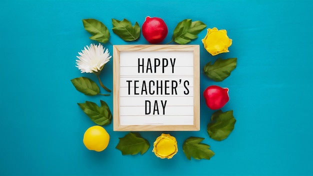 a teacher with a chalkboard that says teachers day teachers