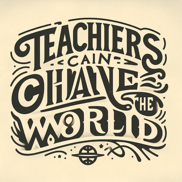 Photo teachers can change the world teacher motivation quotes tshirt design