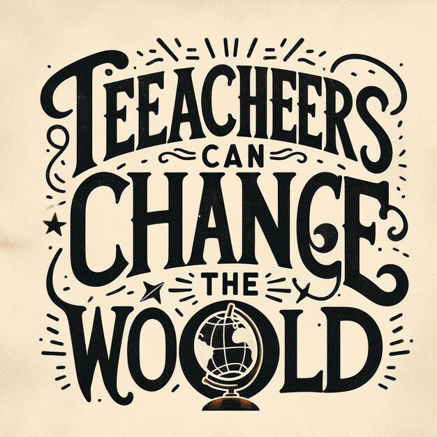 Photo teachers can change the world teacher motivation quotes tshirt design