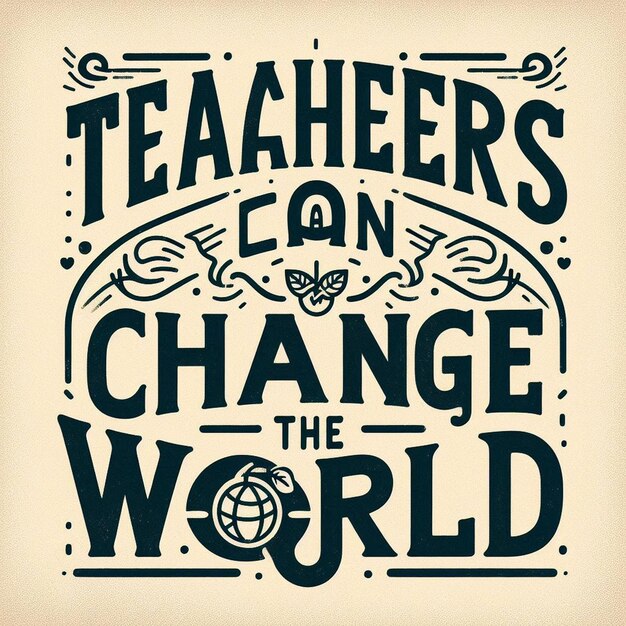 Photo teachers can change the world teacher motivation quotes tshirt design