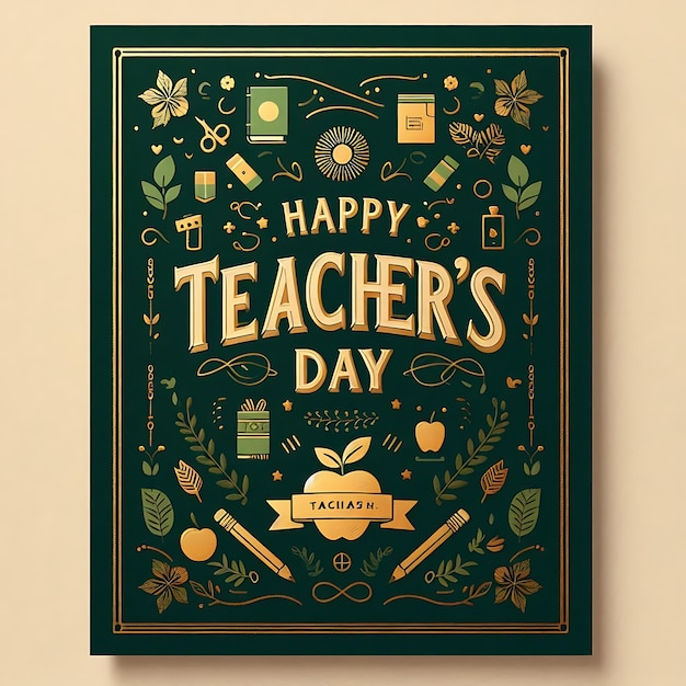 Photo teachers day card design illustration