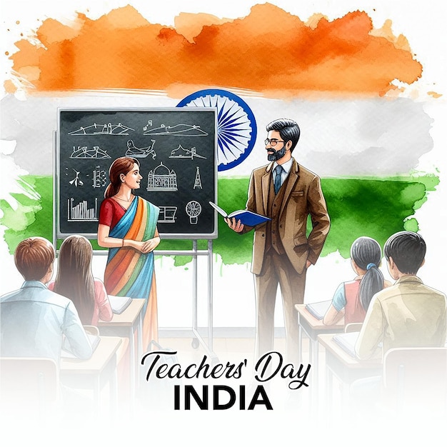 Photo teachers day india social media post banner poster template