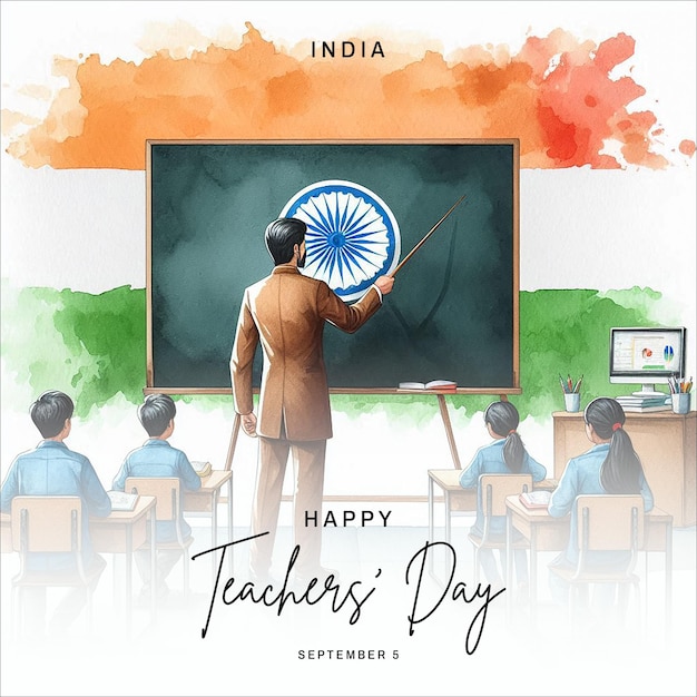 Teachers Day India social media post banner poster template