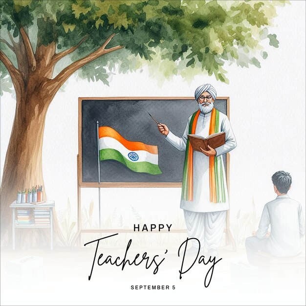 Photo teachers day india social media post banner poster template