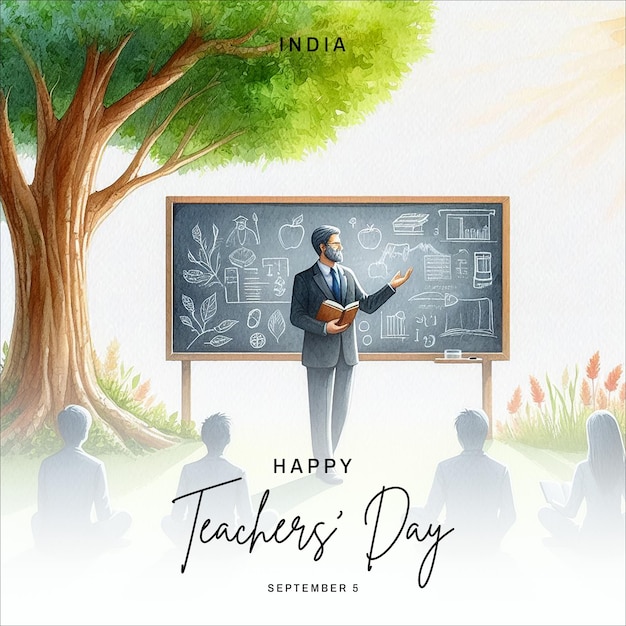 Teachers Day India social media post banner poster template